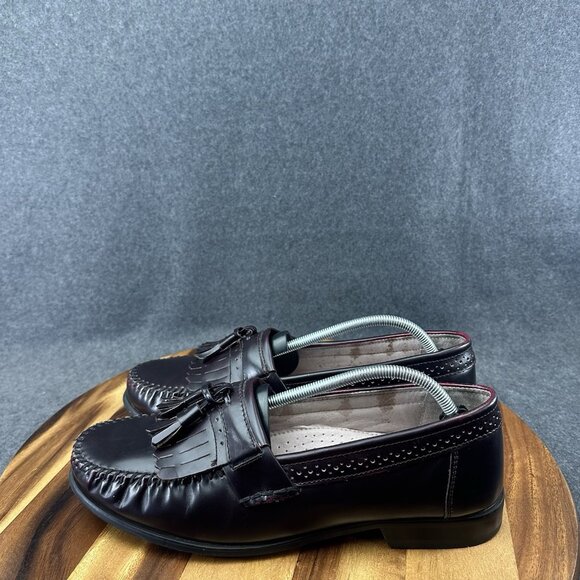 GH Bass & Co Grammer Loafers Dress Shoes Mens Size 12W Wide Burgundy Leather - Picture 5 of 10